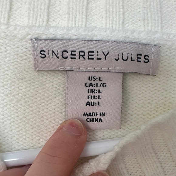 Sincerely Jules Cream and Black Ciao Sweater - Picture 3 of 5